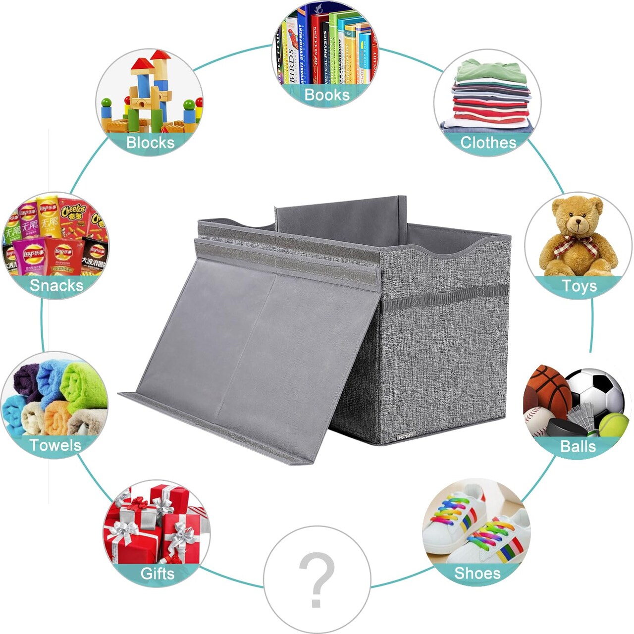 Kids Toy Box Chest - Extra Large Lightweight Collapsible Toy Storage Organizer Boxes Bins Baskets for Kids, Boys, Girls, Nursery Room, Playroom, Closet (Linen Gray)